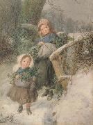 Frederic james Shields,ARWS The Holly Gatherers (mk46) Norge oil painting reproduction